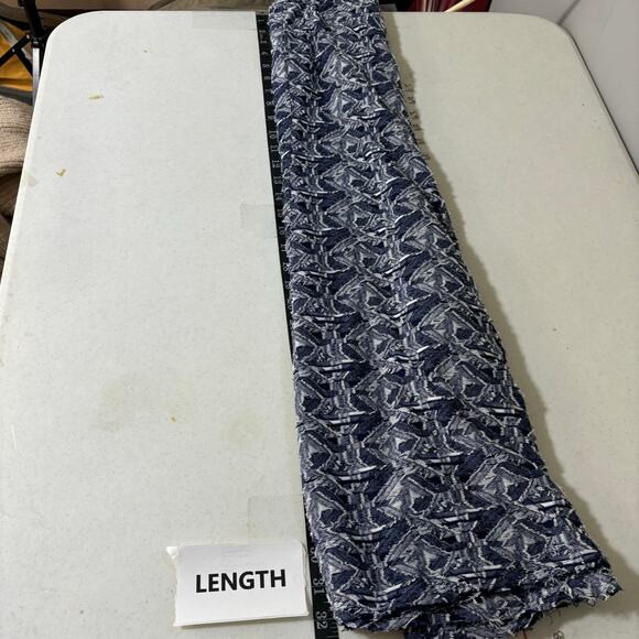 175. V By Violet Weekend Blue Dress Medium Reversed Fabric Raw Edges Geometrical - Picture 10 of 11